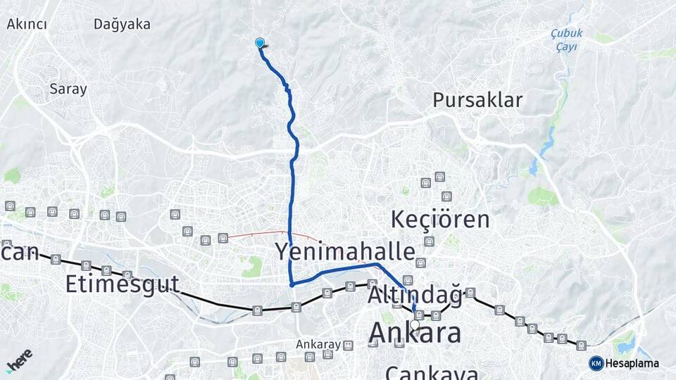Ankara Yenimahalle Memlik Arası Kaç Km - Yol Haritası