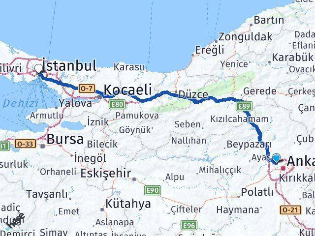 Ostim OSB İstanbul Arası Kaç Km - Yol Tarifi