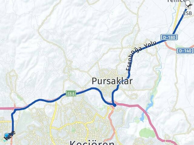 Serhat Esenboğa Havalimanı Arası Kaç Km - Yol Tarifi