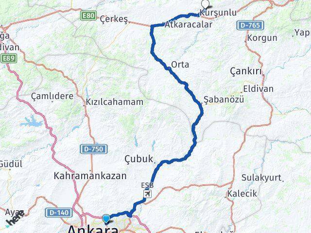 Serhat Kurşunlu Arası Kaç Km - Yol Tarifi