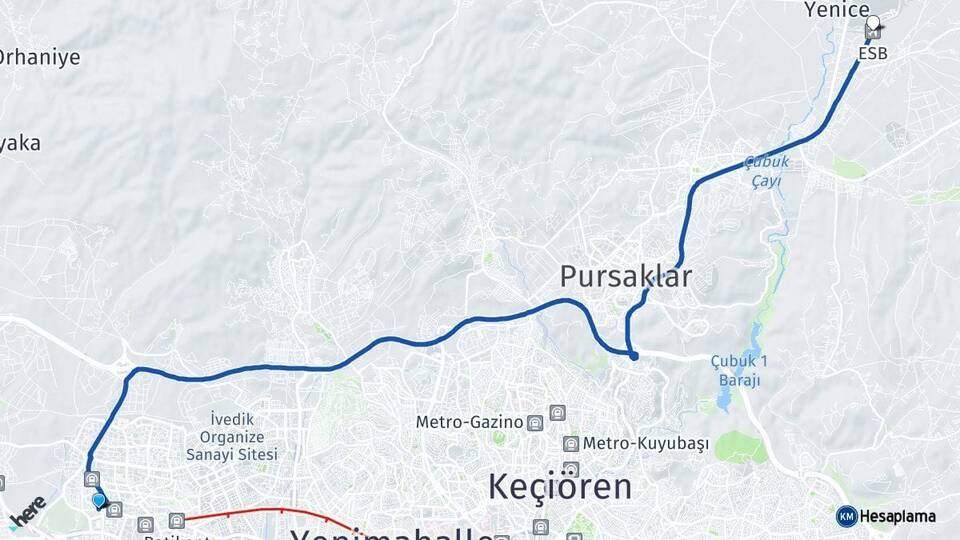 Yeni Batı Esenboğa Havalimanı Arası Kaç Km - Yol Tarifi