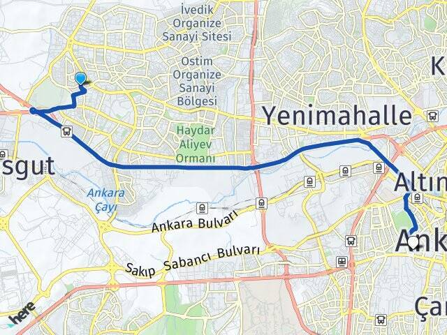 Yeni Batı Hacı Bayram Veli Üniversitesi Arası Kaç Km - Yol Tarifi