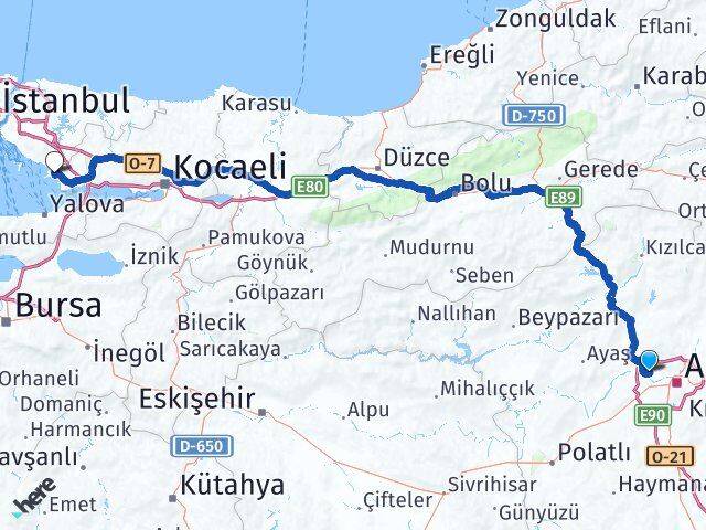 Yeni Batı İstasyon Arası Kaç Km - Yol Tarifi