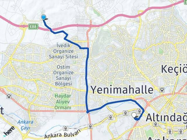 Yuvaköy Gazi Üniversitesi Arası Kaç Km - Yol Tarifi