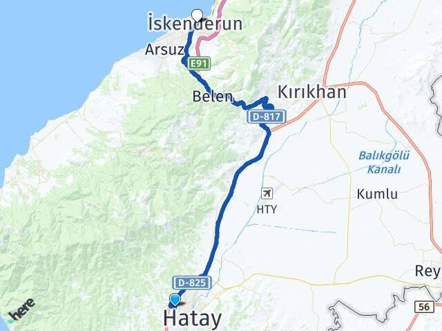 Antakya Otogarı İskenderun Arası Kaç Km - Yol Tarifi