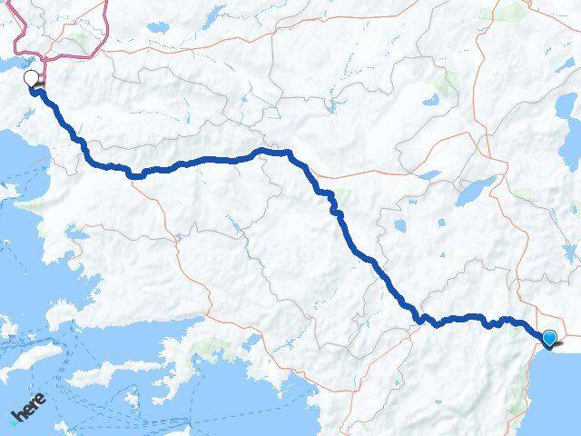Antalya Adnan Menderes Havalimanı Arası Kaç Km - Yol Haritası