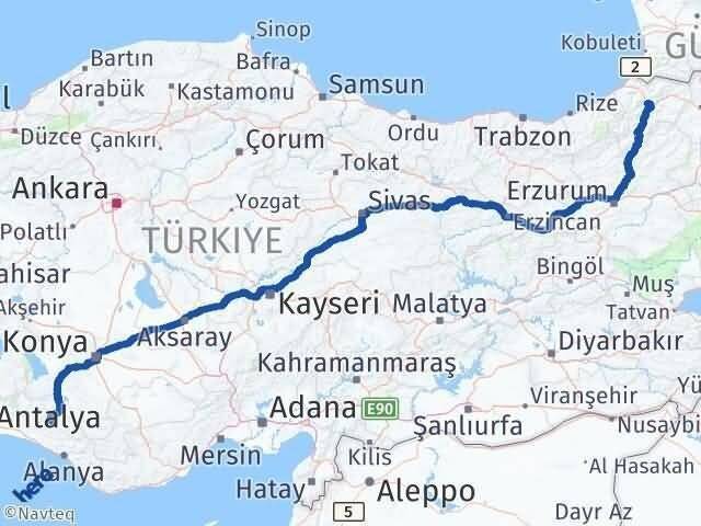 Akseki Artvin Arası Kaç Km - Yol Tarifi