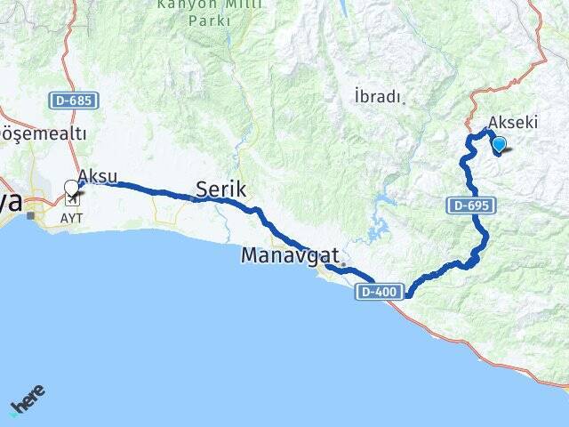 Çanakpınar Antalya Havalimanı Arası Kaç Km - Yol Tarifi