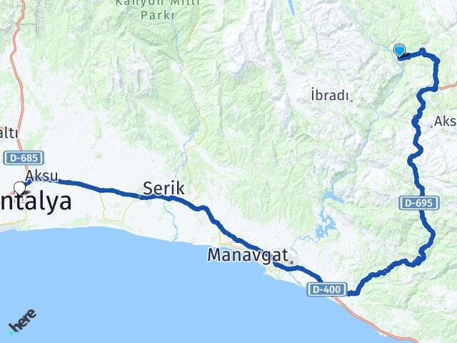Çınardibi Antalya Havalimanı Arası Kaç Km - Yol Tarifi