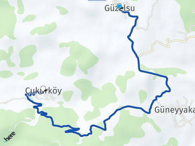 Güzelsu Çukurköy Arası Kaç Km - Yol Tarifi