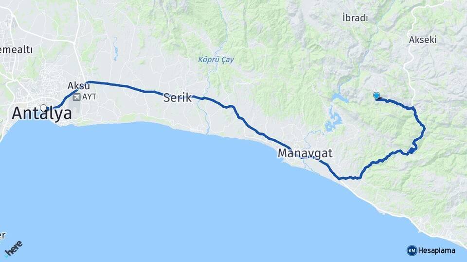 Hocaköy Antalya Arası Kaç Km - Yol Tarifi