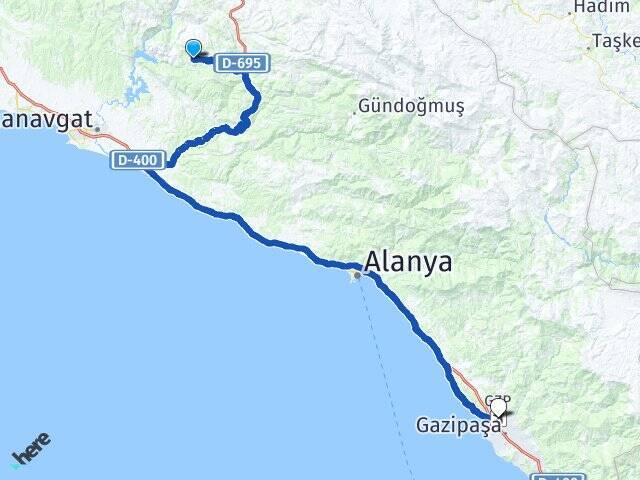 Hocaköy Gazipaşa Alanya Havalimanı Arası Kaç Km - Yol Tarifi