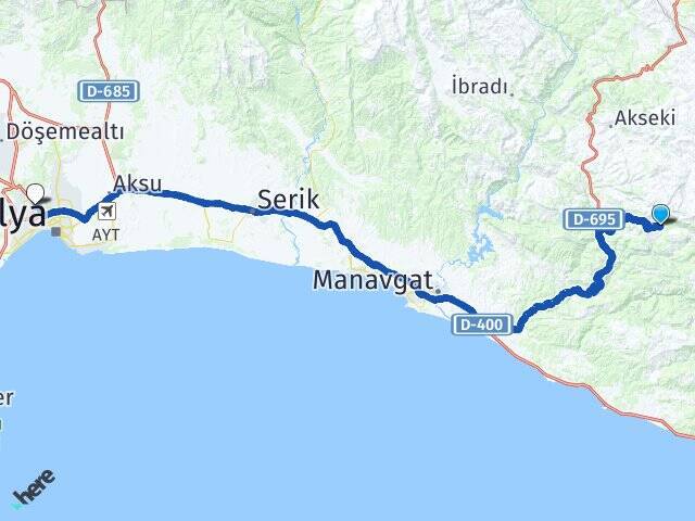 Pınarbaşı Antalya Otogarı Arası Kaç Km - Yol Tarifi