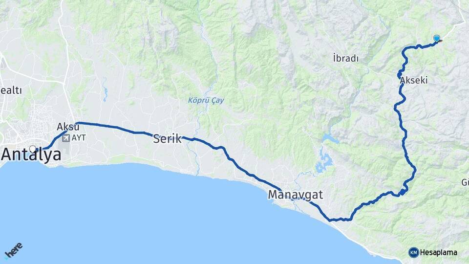 Yarpuz Antalya Arası Kaç Km - Yol Tarifi