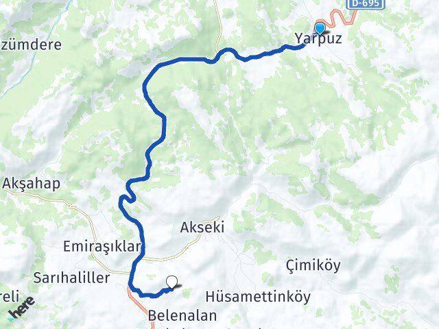 Yarpuz Sarıhacılar Arası Kaç Km - Yol Tarifi