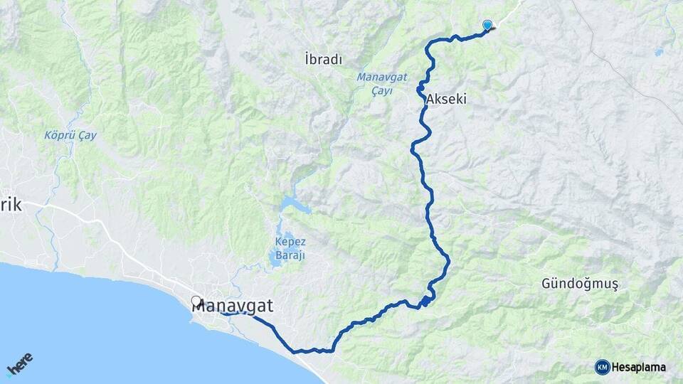 Yarpuz Side Arası Kaç Km - Yol Tarifi