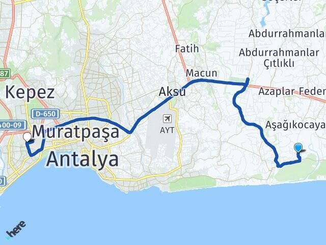 Kumköy Akdeniz Üniversitesi Arası Kaç Km - Yol Tarifi
