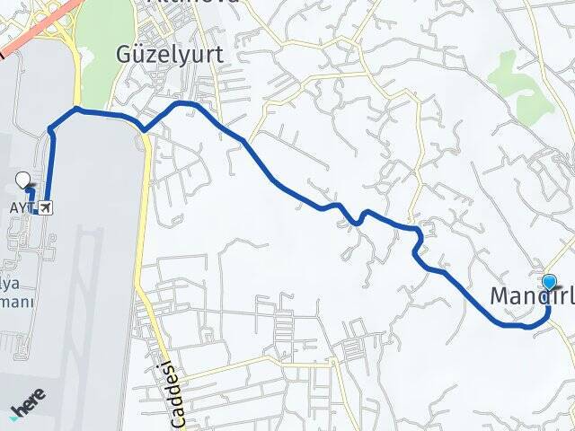 Mandırlar Antalya Havalimanı Arası Kaç Km - Yol Tarifi