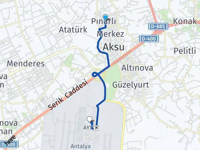 Pınarlı Antalya Havalimanı Arası Kaç Km - Yol Tarifi