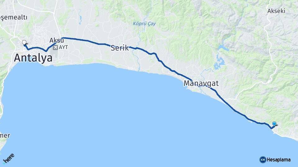 Avsallar Antalya Otogarı Arası Kaç Km - Yol Tarifi