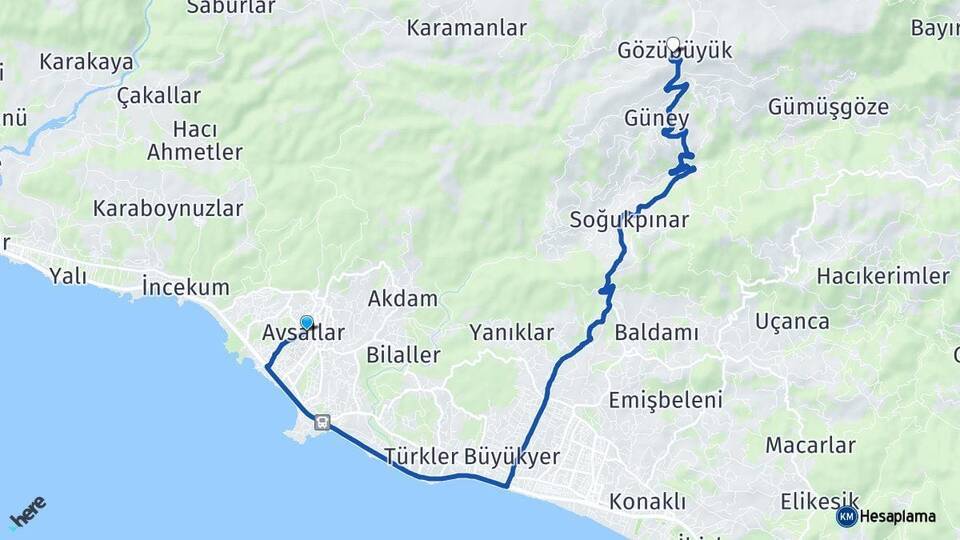 Avsallar Gözübüyük Arası Kaç Km - Yol Tarifi