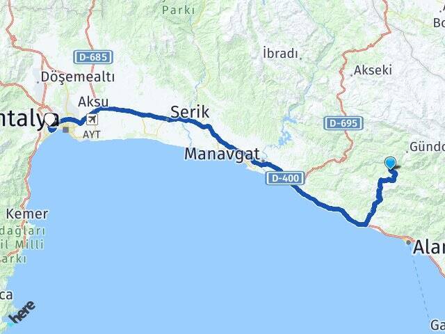 Bayır Akdeniz Üniversitesi Arası Kaç Km - Yol Tarifi