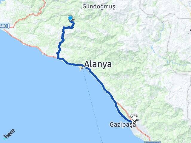 Bayır Gazipaşa Alanya Havalimanı Arası Kaç Km - Yol Tarifi
