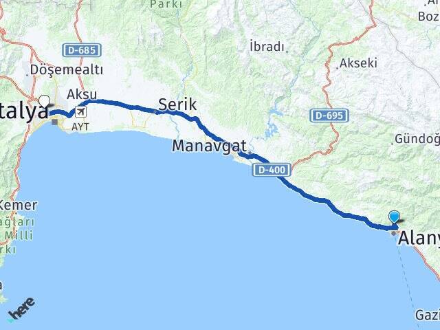 Bektaş Antalya Otogarı Arası Kaç Km - Yol Tarifi