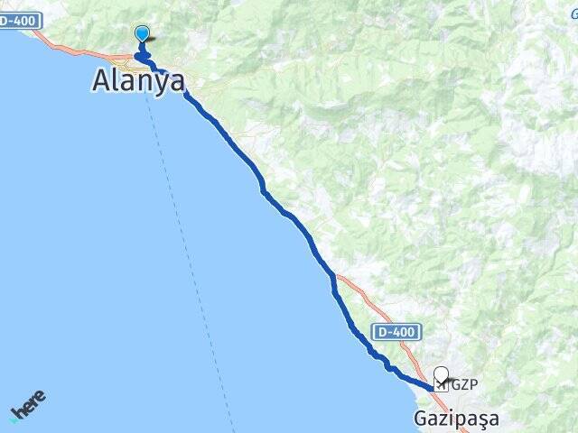 Bektaş Gazipaşa Alanya Havalimanı Arası Kaç Km - Yol Tarifi