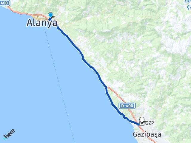 Cikcilli Gazipaşa Alanya Havalimanı Arası Kaç Km - Yol Tarifi
