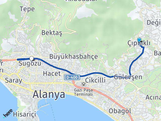 Çıplaklı Sugözü Arası Kaç Km - Yol Tarifi