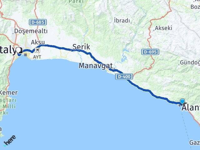 Cumhuriyet Akdeniz Üniversitesi Arası Kaç Km - Yol Tarifi