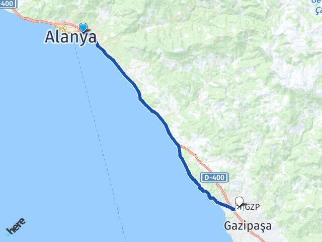 Cumhuriyet Gazipaşa Alanya Havalimanı Arası Kaç Km - Yol Tarifi