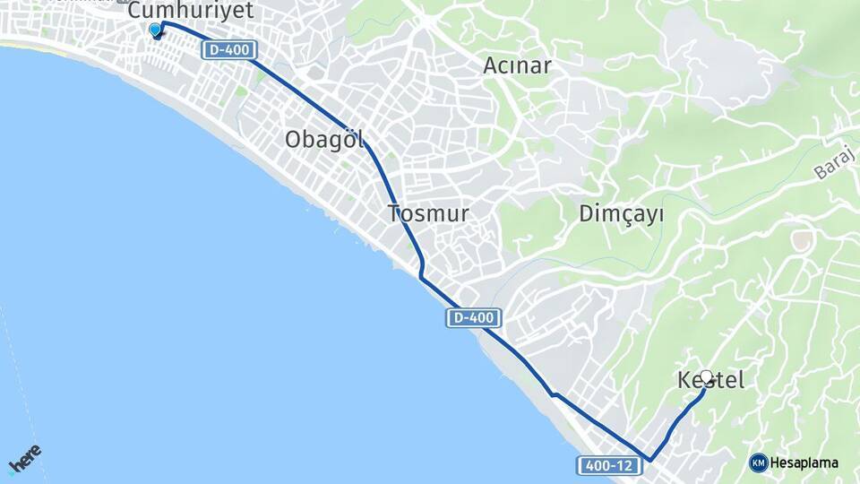 Cumhuriyet Kestel Arası Kaç Km - Yol Tarifi