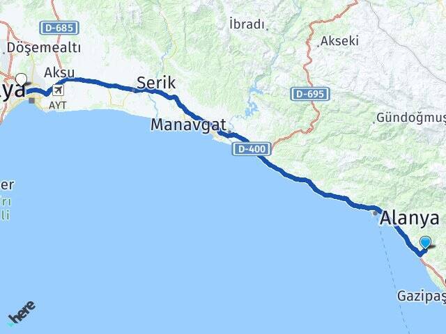 Demirtaş Antalya Otogarı Arası Kaç Km - Yol Tarifi