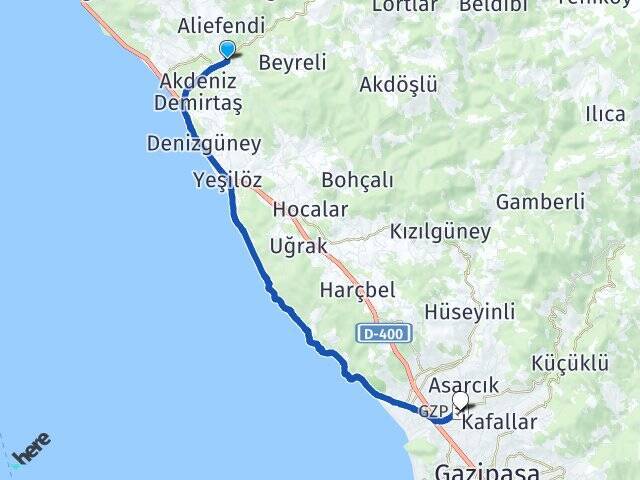 Demirtaş Gazipaşa Alanya Havalimanı Arası Kaç Km - Yol Tarifi