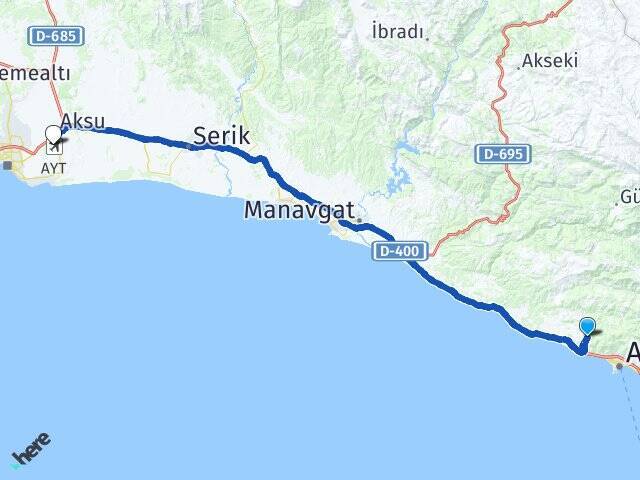 Elikesik Antalya Havalimanı Arası Kaç Km - Yol Tarifi