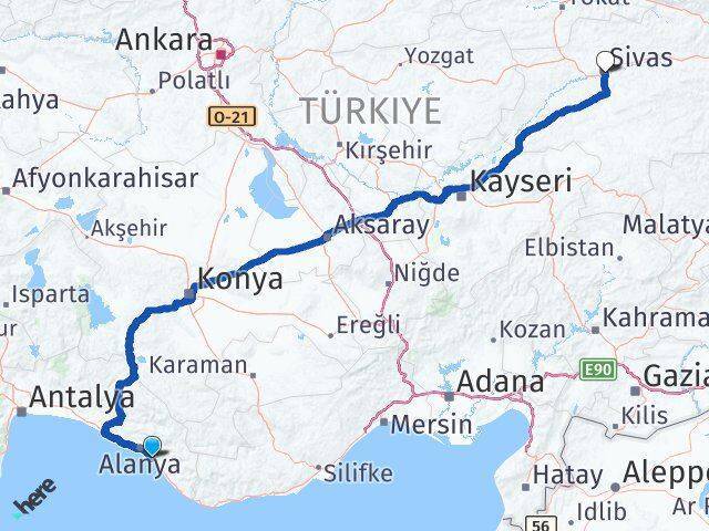 Kargıcak Sivas Arası Kaç Km - Yol Tarifi