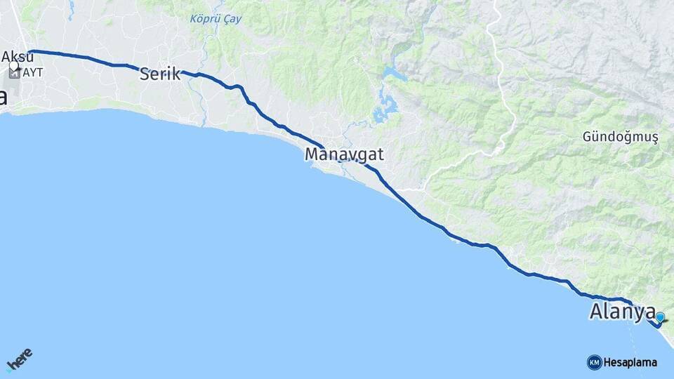 Kestel Antalya Havalimanı Arası Kaç Km - Yol Tarifi