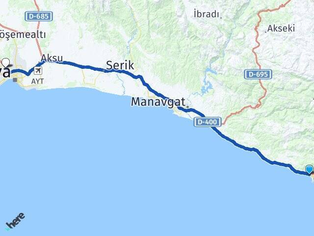 Kızlar Pınarı Antalya Otogarı Arası Kaç Km - Yol Tarifi