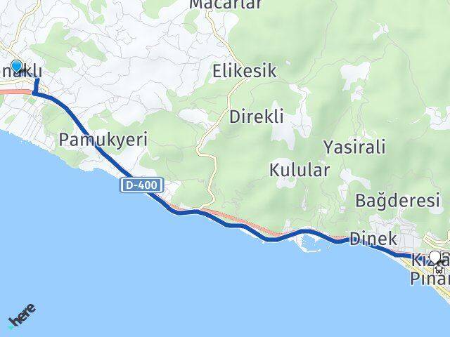 Konaklı Kızlar Pınarı Arası Kaç Km - Yol Tarifi