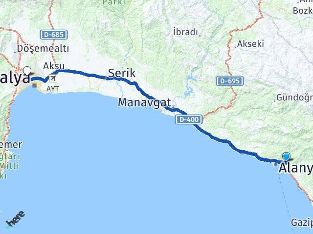 Oba Antalya Otogarı Arası Kaç Km - Yol Tarifi