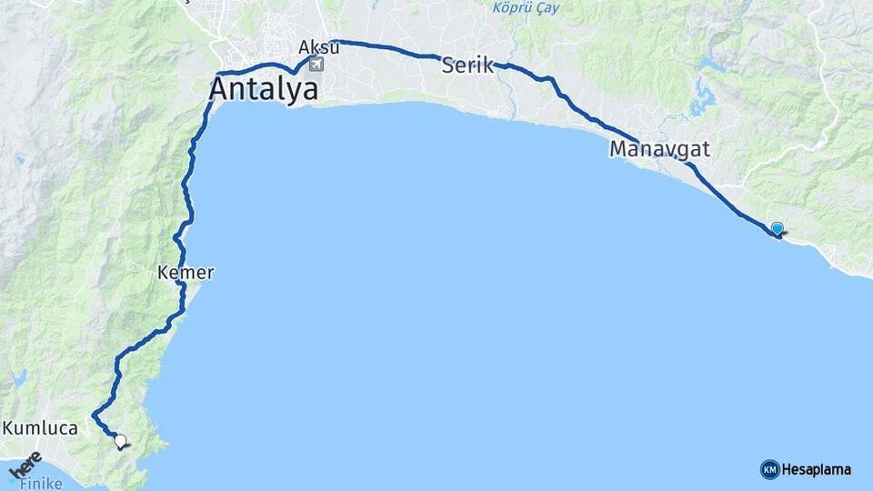 Okurcalar Adrasan Arası Kaç Km - Yol Tarifi