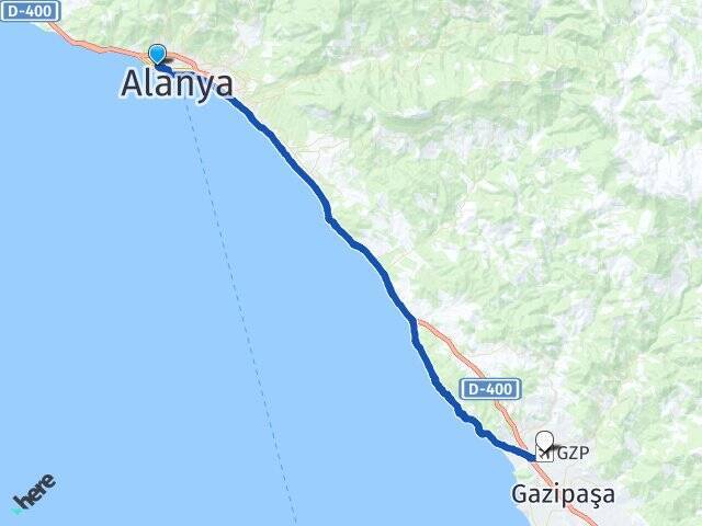 Saray Gazipaşa Alanya Havalimanı Arası Kaç Km - Yol Tarifi