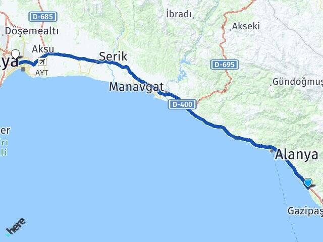 Yeşilöz Antalya Otogarı Arası Kaç Km - Yol Tarifi