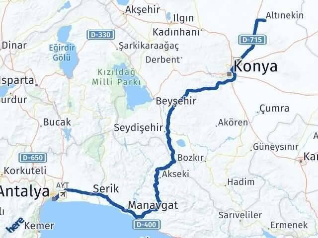 Antalya Altınekin Arası Kaç Km - Yol Tarifi