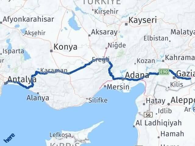 Antalya Birecik Şanlıurfa Arası Kaç Km - Yol Haritası