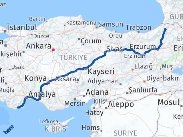 Demre Artvin Arası Kaç Km - Yol Tarifi