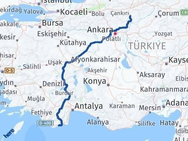 Demre Çankırı Arası Kaç Km - Yol Tarifi