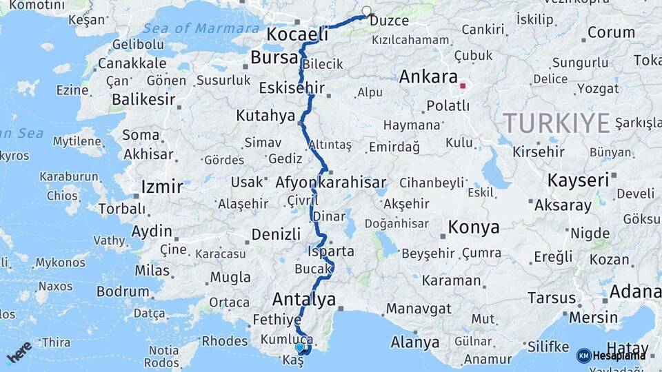 Demre Düzce Arası Kaç Km - Yol Tarifi